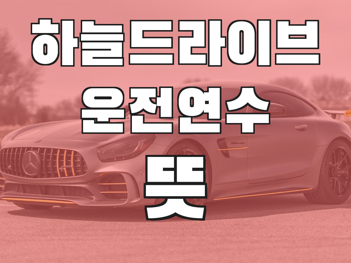 하늘드라이브 운전연수 뜻 - 운전연수의 의미와 필요성