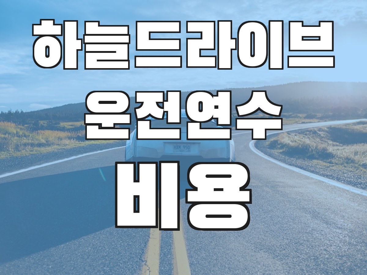 하늘드라이브 운전연수 비용 - 연수 비용 안내